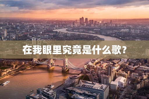 在我眼里究竟是什么歌？