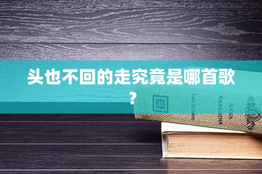 头也不回的走究竟是哪首歌？