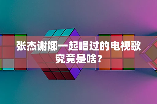 张杰谢娜一起唱过的电视歌究竟是啥？