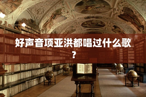 好声音项亚洪都唱过什么歌？