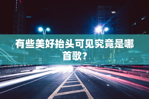 有些美好抬头可见究竟是哪首歌？