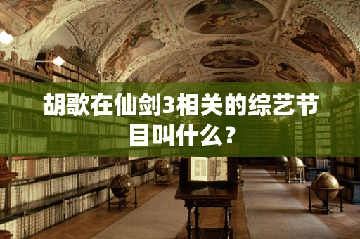 胡歌在仙剑3相关的综艺节目叫什么？