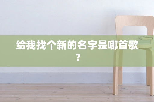 给我找个新的名字是哪首歌？