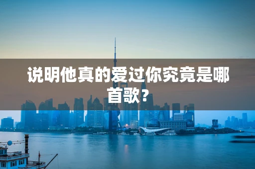 说明他真的爱过你究竟是哪首歌？