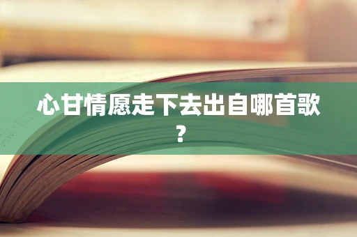 心甘情愿走下去出自哪首歌？