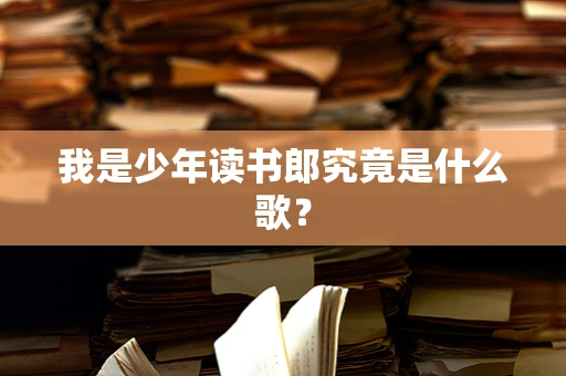 我是少年读书郎究竟是什么歌？