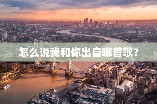怎么说我和你出自哪首歌？