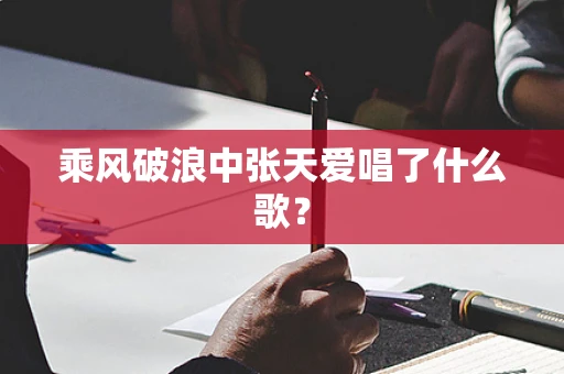 乘风破浪中张天爱唱了什么歌？