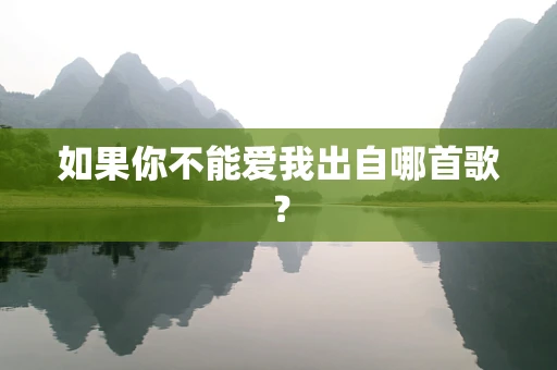 如果你不能爱我出自哪首歌？