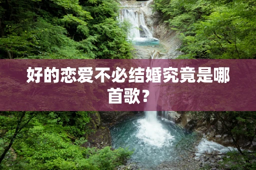 好的恋爱不必结婚究竟是哪首歌？