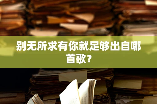 别无所求有你就足够出自哪首歌？