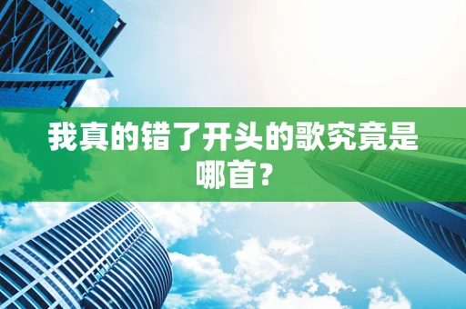 我真的错了开头的歌究竟是哪首？