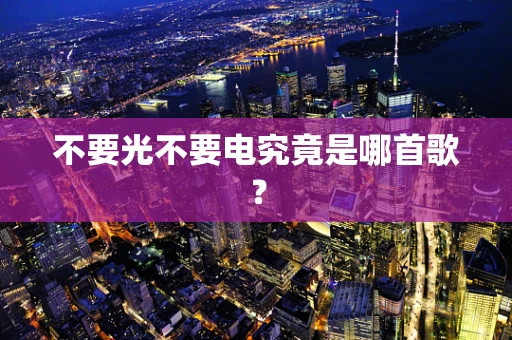 不要光不要电究竟是哪首歌？