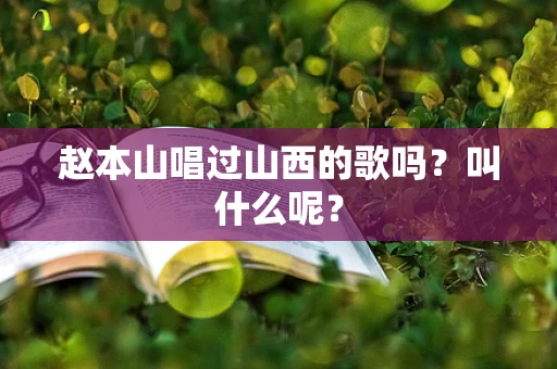 赵本山唱过山西的歌吗？叫什么呢？