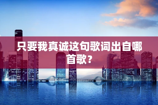 只要我真诚这句歌词出自哪首歌？