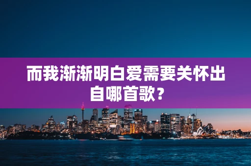 而我渐渐明白爱需要关怀出自哪首歌？