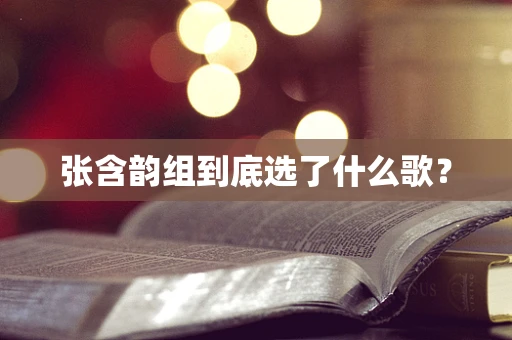 张含韵组到底选了什么歌？