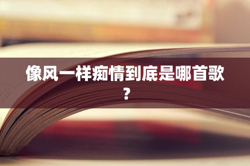 像风一样痴情到底是哪首歌？