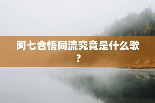 阿七合悟同流究竟是什么歌？