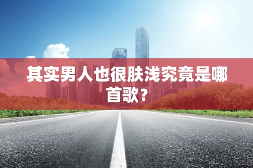 其实男人也很肤浅究竟是哪首歌？