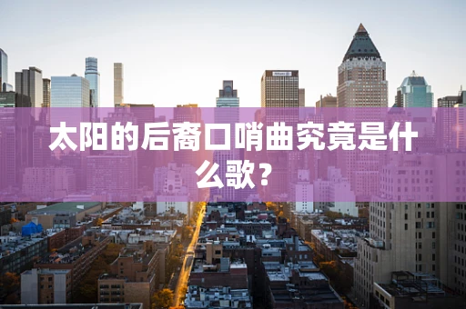 太阳的后裔口哨曲究竟是什么歌？