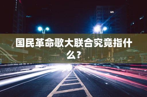 国民革命歌大联合究竟指什么？
