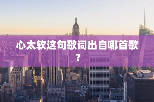 心太软这句歌词出自哪首歌？