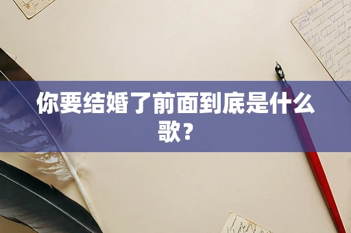 你要结婚了前面到底是什么歌？