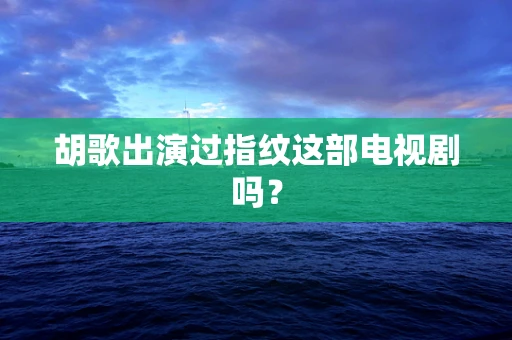 胡歌出演过指纹这部电视剧吗？