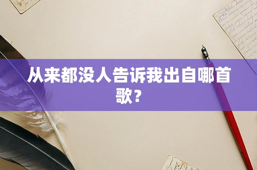 从来都没人告诉我出自哪首歌？