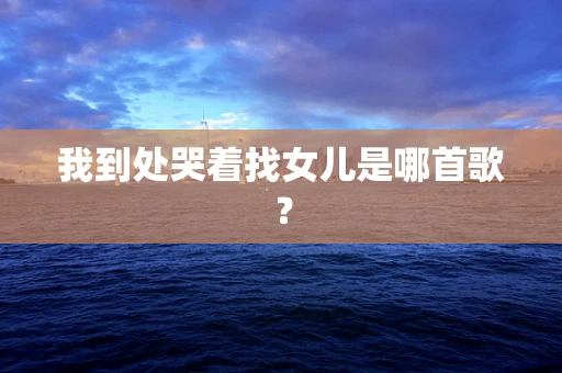 我到处哭着找女儿是哪首歌？