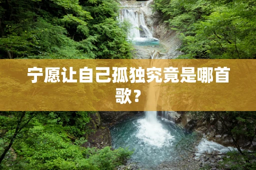 宁愿让自己孤独究竟是哪首歌？