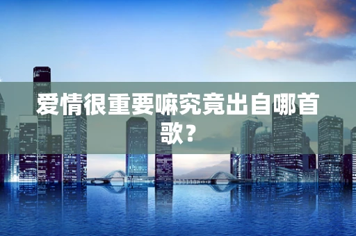 爱情很重要嘛究竟出自哪首歌？