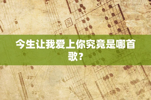 今生让我爱上你究竟是哪首歌？