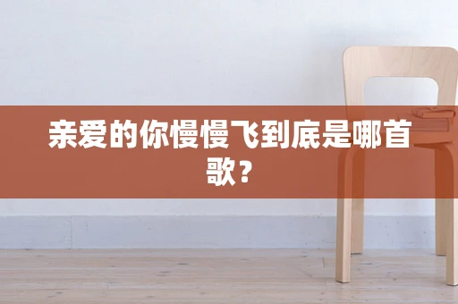 亲爱的你慢慢飞到底是哪首歌？