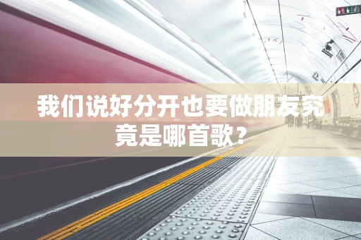我们说好分开也要做朋友究竟是哪首歌？