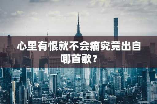 心里有恨就不会痛究竟出自哪首歌？