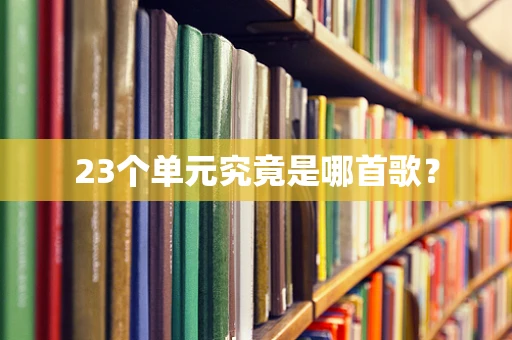 23个单元究竟是哪首歌？