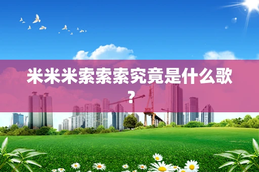 米米米索索索究竟是什么歌？