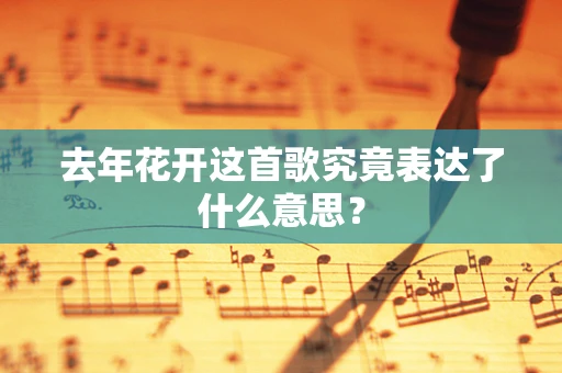 去年花开这首歌究竟表达了什么意思？