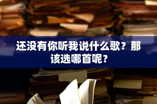 还没有你听我说什么歌？那该选哪首呢？