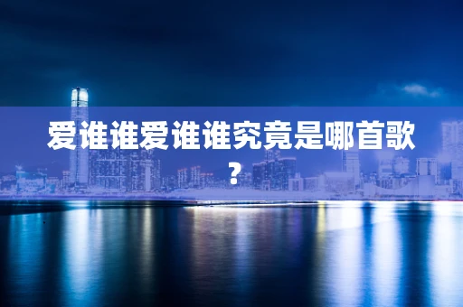 爱谁谁爱谁谁究竟是哪首歌？